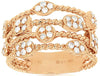 ESTATE WIDE .52CT DIAMOND 14KT ROSE GOLD 3D MULTI ROW MULTI SHAPE ROPE FUN RING