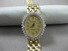 ESTATE .40CT DIAMOND 14KT WHITE & YELLOW GOLD OVAL GENEVE QUARTZ WATCH #19133