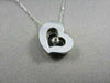 ESTATE 0.35CT DIAMOND 14KT WHITE GOLD SOLITAIRE HEART PENDANT & CHAIN #6921