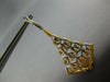 LARGE 3.66CT WHITE & CANARY DIAMOND 18KT 2 TONE GOLD TEAR DROP HANGING EARRINGS