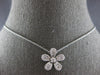 ESTATE .54CT DIAMOND 14KT WHITE GOLD 3D CLASSIC ROUND FLOWER FLOATING PENDANT