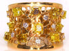 LARGE WHITE & CANARY 2.01CT DIAMOND 18KT YELLOW & ROSE GOLD MULTI SHAPE FUN RING
