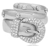 ESTATE LARGE .50CT DIAMOND 14KT WHITE GOLD 3D ETOILE CRISS CROSS BELT RING