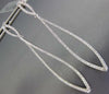 ESTATE EXTRA LARGE 1.74CT DIAMOND 18K WHITE GOLD LEAF TEAR DROP HANGING EARRINGS