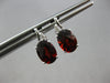 1.42CT DIAMOND & AAA GARNET 14KT WHITE GOLD 3D OVAL & ROUND FUN HANGING EARRINGS