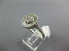 WIDE 1.0CT DIAMOND 14KT WHITE GOLD 3D ROUND & BAGUETTE CLUSTER FLOWER LOVE RING
