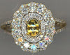 WIDE 1.02CT DIAMOND 18K YELLOW GOLD ROUND FLOWER OVAL SEMI MOUNT ENGAGEMENT RING