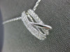 ESTATE LARGE .86CT DIAMOND 18KT WHITE GOLD 3D CLASSIC CRISS CROSS LOVE PENDANT