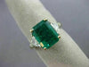ESTATE LARGE 4.16CT DIAMOND & EMERALD 18K YELLOW GOLD & PLATINUM ENGAGEMENT RING