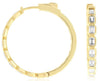 1.60CT DIAMOND 14KT YELLOW GOLD EMERALD CUT BEZEL 9 STONE HOOP HANGING EARRINGS