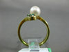 ESTATE .05CT AAA EMERALD & SOUTH SEA PEARL 14KT YELLOW GOLD 3D ANNIVERSARY RING
