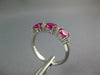 1.18CT DIAMOND & AAA RUBY 18K WHITE GOLD 3D OVAL & ROUND 3 STONE ANNIVERSARY ING