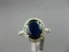 ESTATE 3.0CT DIAMOND & AAA SAPPHIRE 14K WHITE GOLD HALO FILIGREE ENGAGEMENT RING