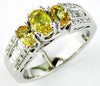 Estate 1.53Ct Diamond & AAA Yellow Sapphire 14Kt White Gold 3D 3 Stone Anniversary Ring