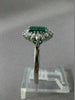 ANTIQUE 1.90CT DIAMOND & AAA COLOMBIAN EMERALD PLATINUM ENGAGEMENT RING #22258