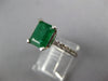 2.14CT DIAMOND & AAA EMERALD 14KT WHITE GOLD 3D BAGUETTE ENGAGEMENT RING #27326