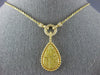 1.27CT WHITE & FANCY YELLOW DIAMOND 18K YELLOW GOLD TEAR DROP LOVE KNOT NECKLACE