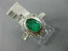 1.27CT DIAMOND & EMERALD 14K WHITE GOLD OVAL HALO BEZEL FILIGREE ENGAGEMENT RING