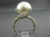 ESTATE LARGE .90CT DIAMOND & AAA SOUTH SEA PEARL 18KT WHITE GOLD ENGAGEMENT RING