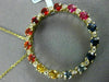 ESTATE LARGE 1.20CT MULTI COLOR SAPPHIRE 14KT YELLOW GOLD CIRCLE OF LIFE PENDANT