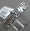ESTATE 1.0CT ROUND & BAGUETTE DIAMOND 18K WHITE GOLD 3D WEDDING ANNIVERSARY RING