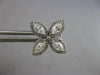 LARGE 1.14CT DIAMOND 18K WHITE GOLD ROUND & MARQUISE 4 LEAF CLOVER STUD EARRINGS