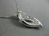 ANTIQUE 1.09CT ROUND DIAMOND 18KT WHITE GOLD LEAF FLOATING DROP PENDANT & CHAIN