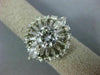 ESTATE EXTRA LARGE 2.46CT DIAMOND PLATINUM 3D MULTI SHAPE FLOWER ENGAGEMENT RING