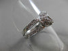 ANTIQUE WIDE .65CT DIAMOND 14KT WHITE GOLD 3D PAVE MOON DOUBLE BAND RING #3217