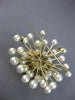 ESTATE LARGE .18CT DIAMOND & AAA SOUTH SEA PEARL 14KT YELLOW GOLD FLOWER BROOCH
