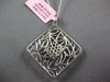 ESTATE LARGE .97CT DIAMOND 18K WHITE GOLD ROUND & PRINCESS SQUARE FLOWER PENDANT