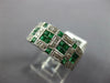WIDE 1.47CT DIAMOND AAA EMERALD 14K WHITE GOLD ROUND & PRINCESS ANNIVERSARY RING