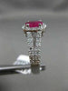 ESTATE 1.55CT DIAMOND & RUBY 14KT WHITE GOLD OVAL HALO FILIGREE ENGAGEMENT RING