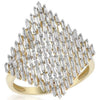 ESTATE .82CT DIAMOND 14KT YELLOW GOLD 3D BAGUETTE SQUARE GEOMETRICAL FUN RING