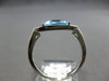 ESTATE 1.22CT DIAMOND & AAA BLUE TOPAZ 14KT WHITE GOLD CUSHION & ROUND FUN RING