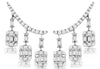 1.07CT DIAMOND 14KT WHITE GOLD ROUND & BAGUETTE CHANDELIER EAR CLIMBER EARRINGS
