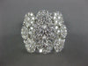 ESTATE LARGE 2.05CT DIAMOND 18K WHITE GOLD 3D MULTI FLOWER CLUSTER COCKTAIL RING