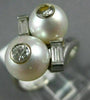 ANTIQUE LARGE .46CT DIAMOND & AAA SOUTH SEA PEARL 18K WHITE GOLD 3D FUN RING