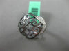ESTATE LARGE .29CT DIAMOND 18KT WHITE & BLACK GOLD OPEN FILIGREE MATTE FUN RING