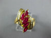 1.85CT DIAMOND & AAA RUBY 18K YELLOW GOLD ROUND & MARQUISE LEAF LOVE RING #27021