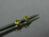 ESTATE SMALL .10CT INTENSE FANCY YELLOW DIAMOND 14KT WHITE GOLD 3D STUD EARRINGS