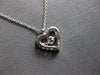 SMALL .13CT DIAMOND 14KT WHITE GOLD DANCING HEART FILIGREE FUN FLOATING PENDANT