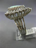 ANTIQUE LARGE 3.45CT OLD MINE DIAMOND & OPAL 14KT WHITE GOLD TEAR DROP RING #820