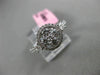 ESTATE .82CT ROUND DIAMOND 18KT WHITE GOLD 3D 4 STONE FLOWER HALO PROMISE RING