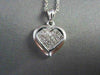ESTATE .73CT DIAMOND 14KT WHITE GOLD 3D INVISIBLE HEART LOVE PENDANT #10862