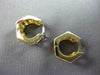 ESTATE 14KT YELLOW GOLD 3D 3 ROW CUBIC ZIRCONIA HEXAGON HUGGIE EARRINGS #24349