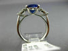 ESTATE LARGE EGL 5.03CT DIAMOND & AAA SAPPHIRE PLATINUM 3 STONE ENGAGEMENT RING