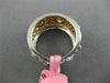WIDE .88CT WHITE PINK & FANCY YELLOW DIAMOND 18K TRI COLOR GOLD ANNIVERSARY RING