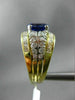ESTATE 4.51CT DIAMOND & AAA SAPPHIRE 18K WHITE & YELLOW GOLD COCKTAIL RING #2061