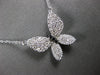ESTATE .56CT WHITE & BLACK DIAMOND 14KT WHITE GOLD 3D BUTTERFLY LOVE NECKLACE